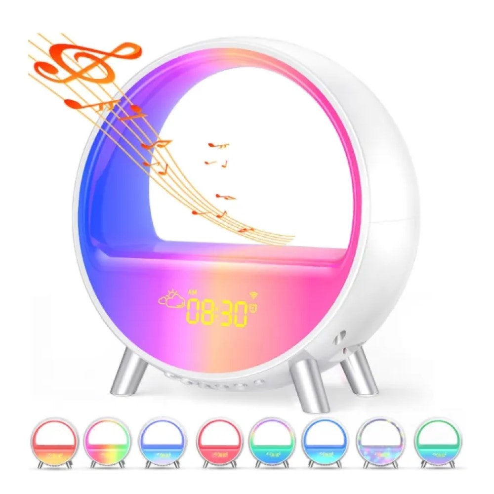 LED Smart Alarm Clock Speaker – Colorful LED Wake Up Light Voice APP Control – Image 2
