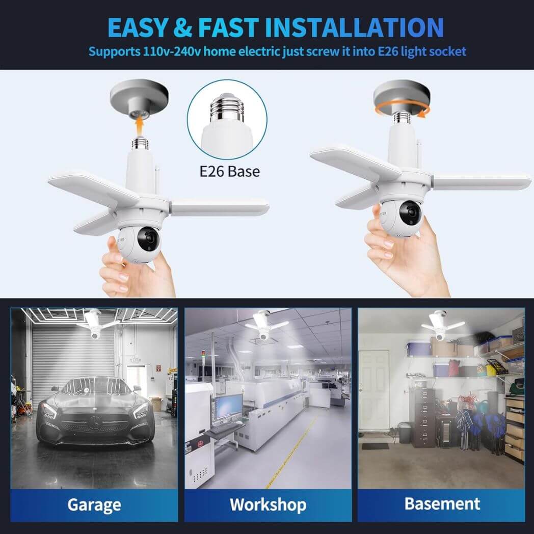 PTZ Smart Camera All-In-One Lumiguardian LED Garage Lights Bulb – Image 4