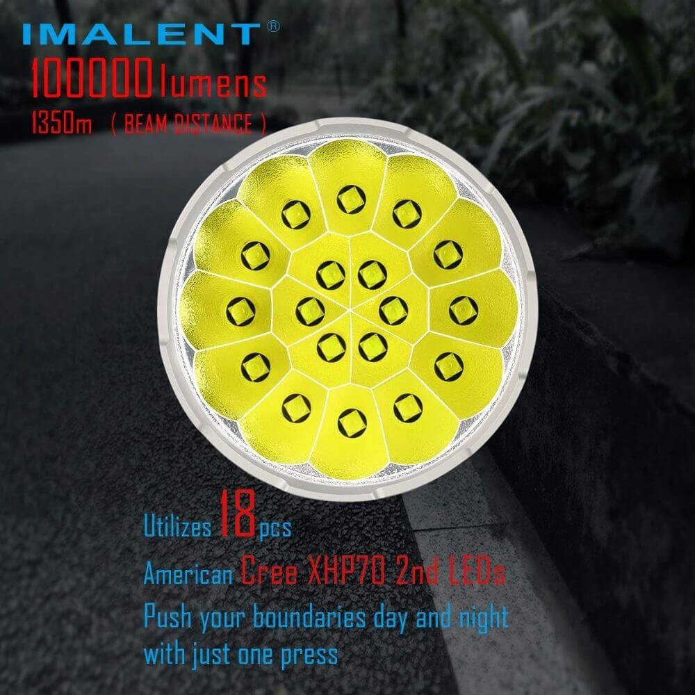 Imalent MS18 Brightest Flashlight 100, 000 Lumens 18pcs Cree XHP70 1350M – Image 5