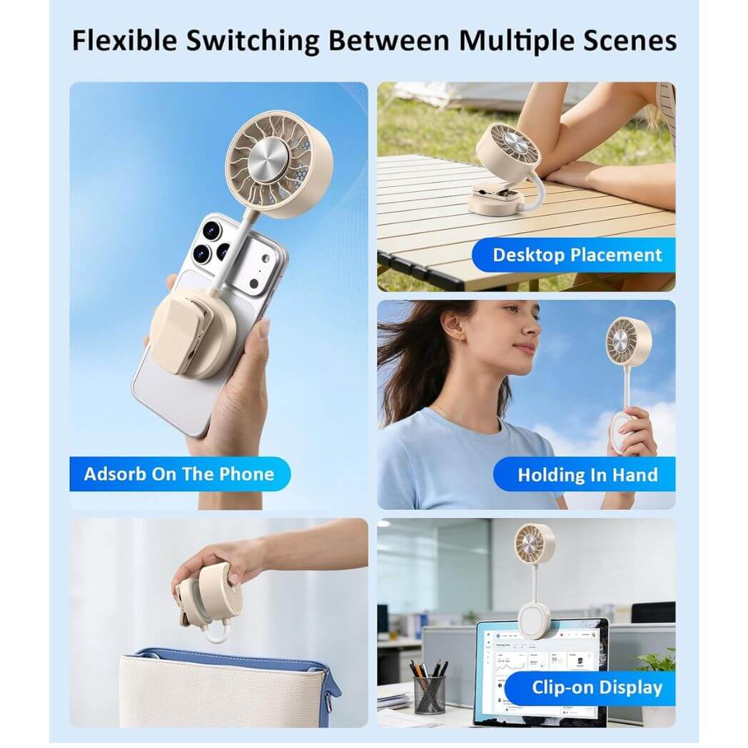 N28 Handheld Magnetic Suction Fan – 1800mAh Battery – Image 4