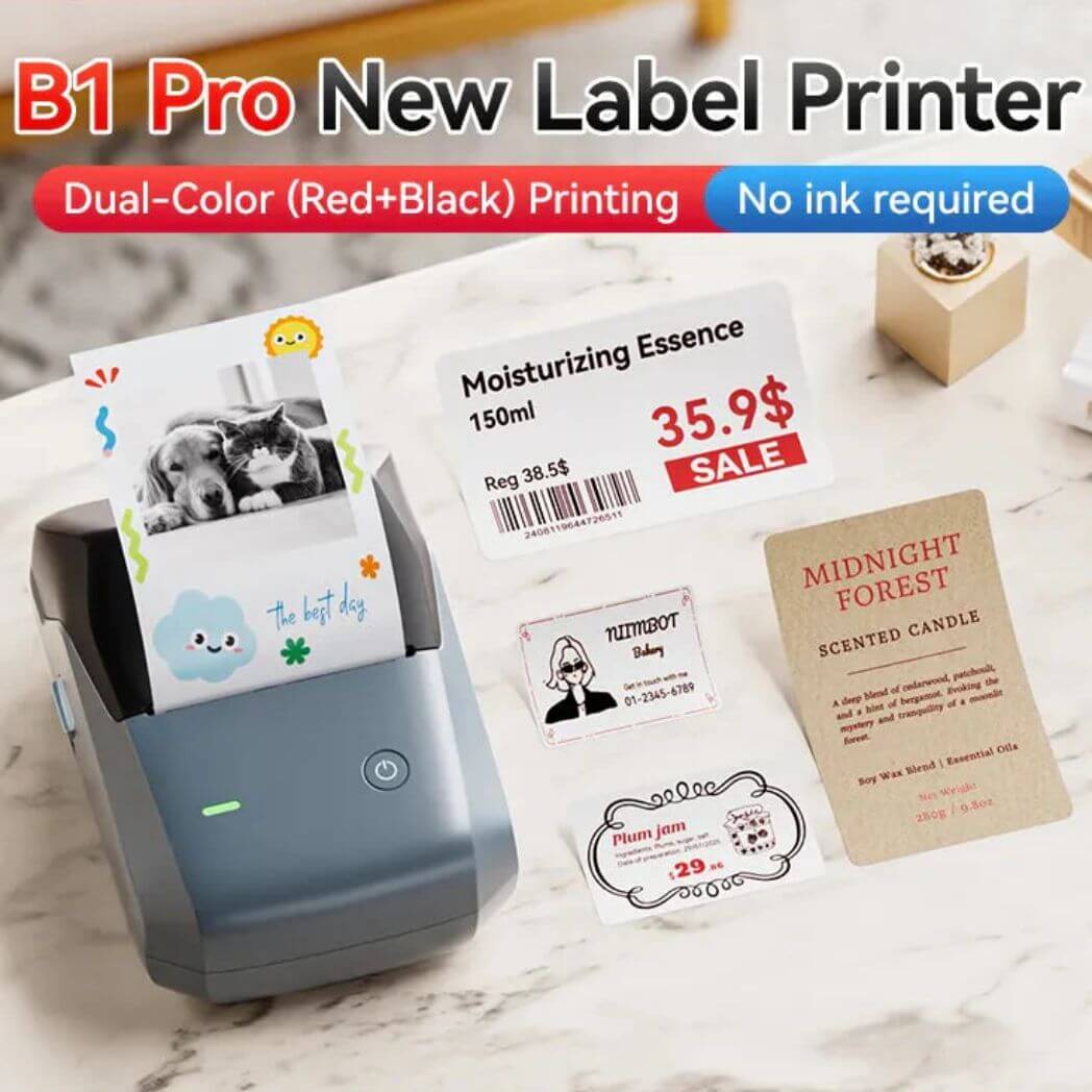 NIIMBOT B1 Pro Label Maker – 300 DPI Bluetooth Thermal Label Printer – Image 2
