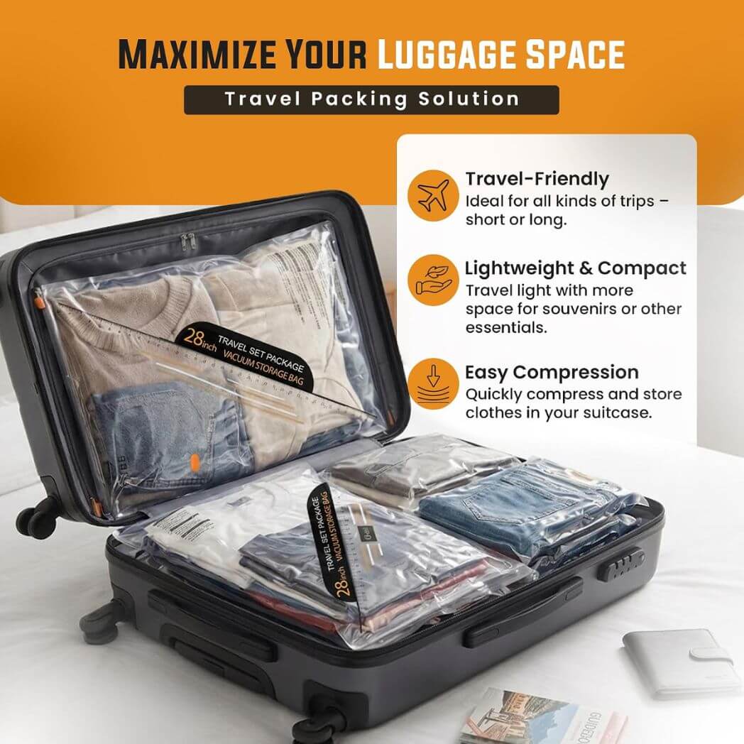 PackNest Rechargeable Travel Vacuum Storage Bag Set – Image 2