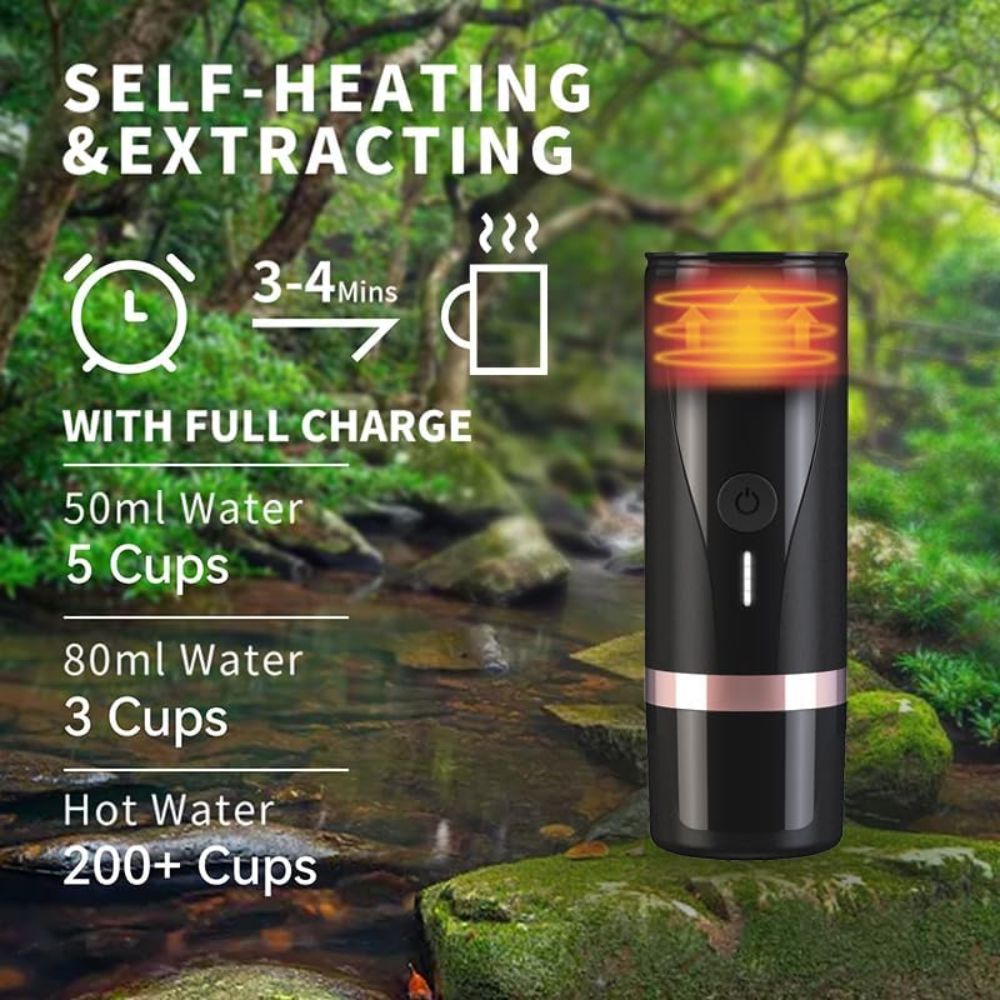 Cera+ Portable Mini Espresso Machine – Rechargeable Car Coffee Maker – Image 2