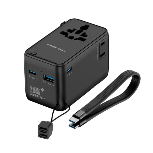 Powerology 2500W Universal Travel Adapter – 4000mAh Power Bank