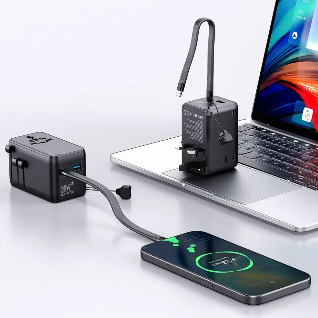 Powerology 2500W Universal Travel Adapter – 4000mAh Power Bank – Image 3