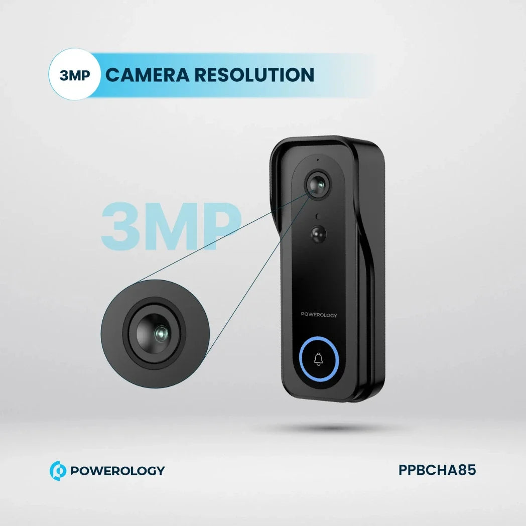 Powerology 3MP Smart Camera Doorbell 5200mAh IP65 – Image 2