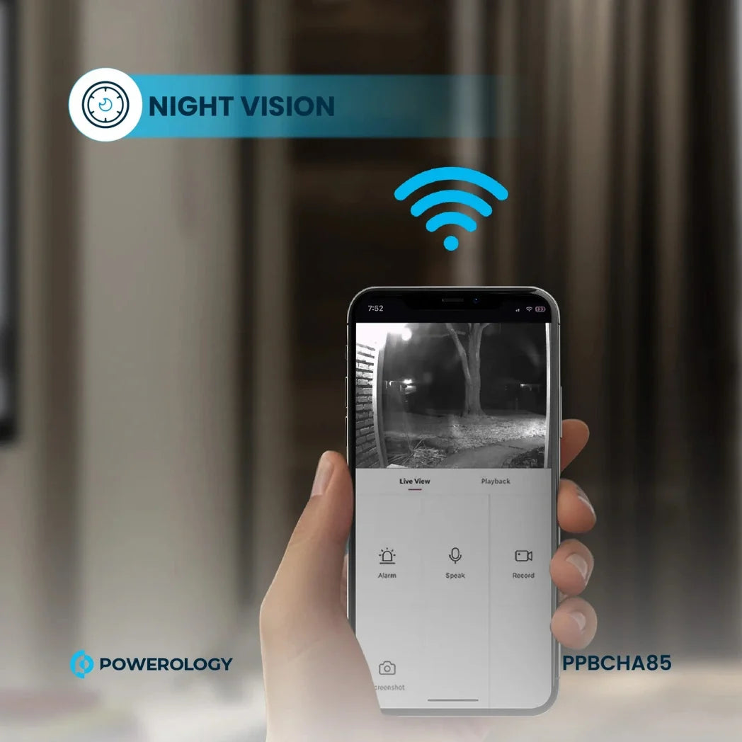 Powerology 3MP Smart Camera Doorbell 5200mAh IP65 – Image 3