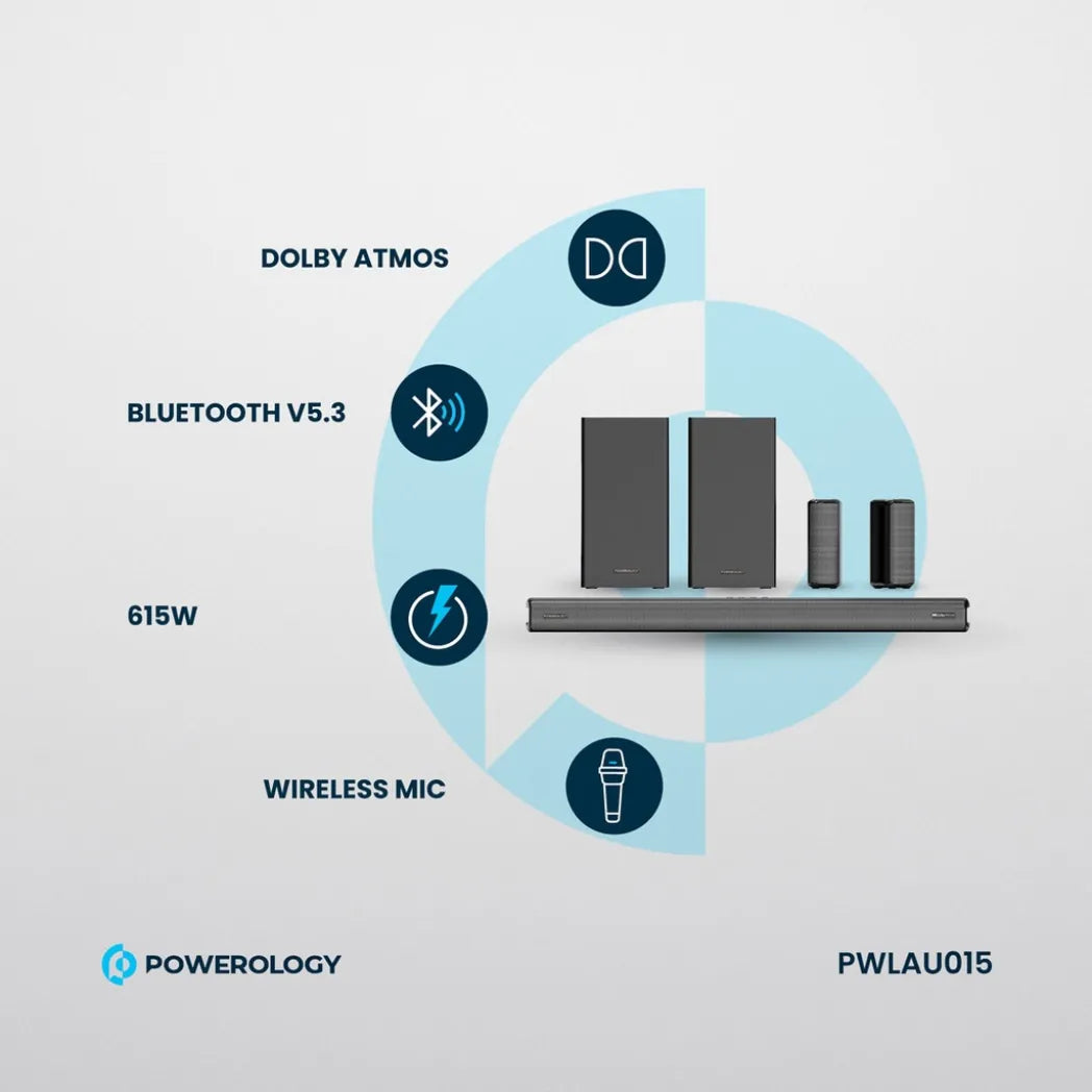 Powerology 5.2.4CH 615W Wireless Home Theater Dolby Atmos – Image 4