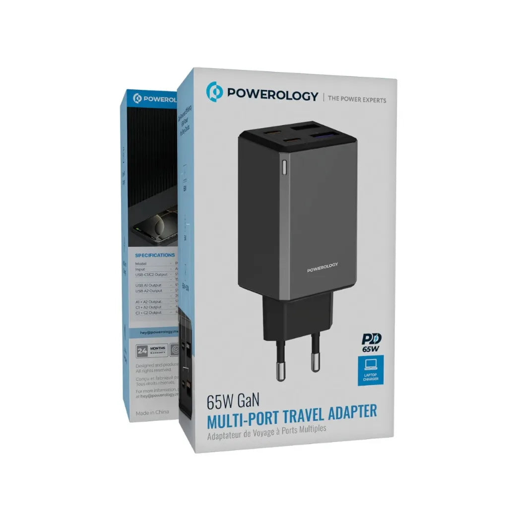 Powerology 65W GaN Travel Adapter with Multi-Port Charging – Image 4