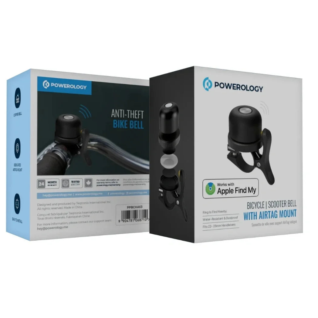 Powerology Bicycle Scooter Bell with AirTag Mount – Image 3