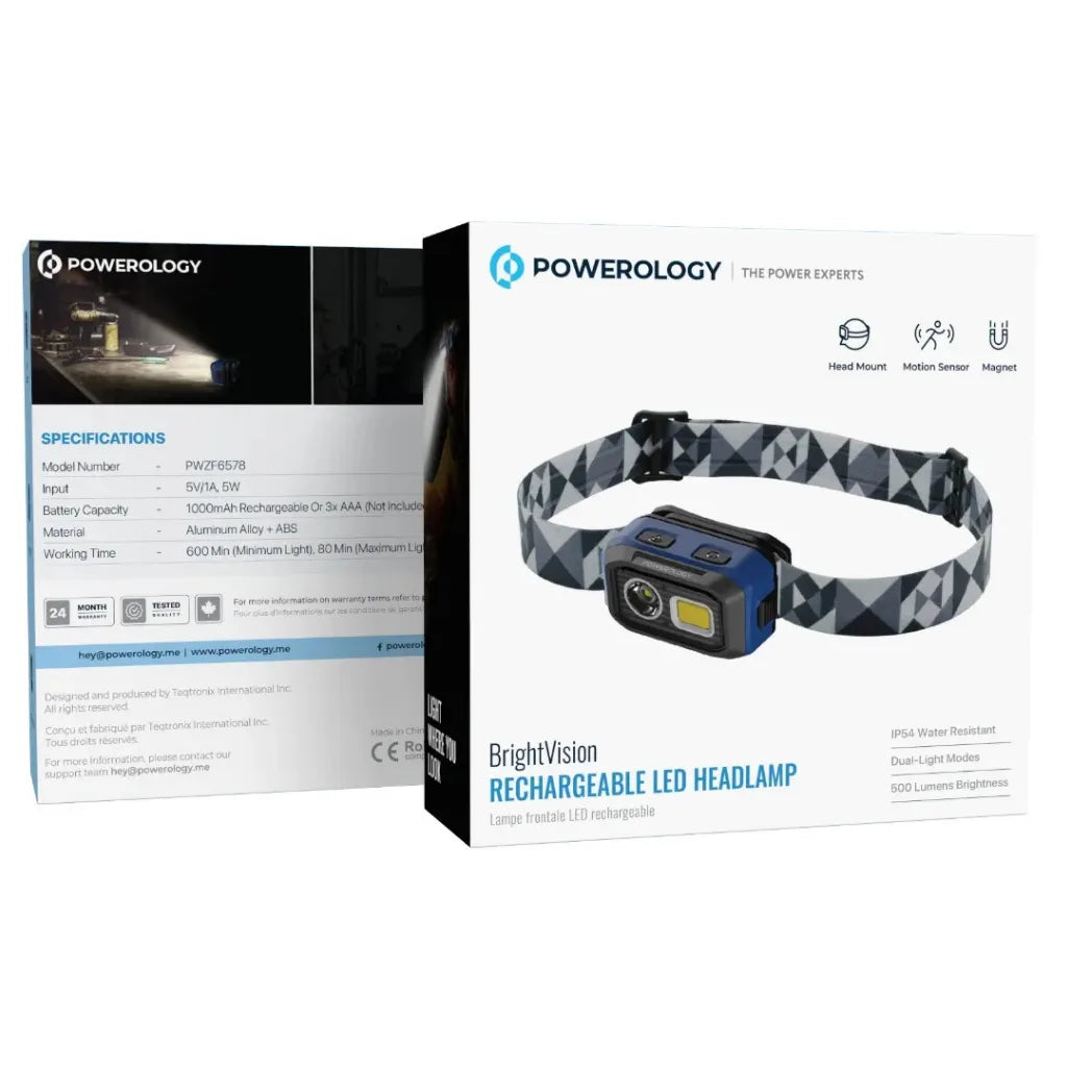 Powerology BrightVision Rechargeable LED Headlamp – Image 5