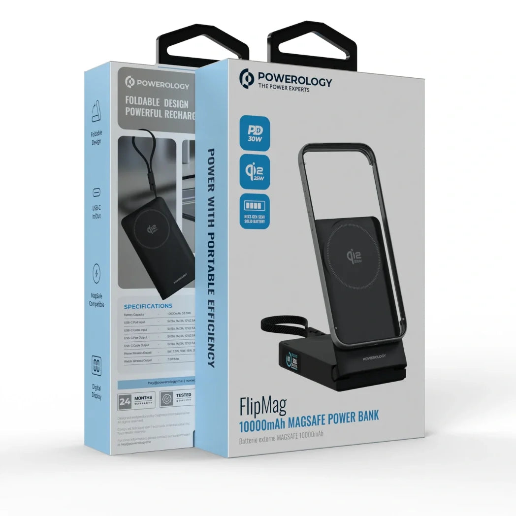 Powerology FlipMag 10000mAh Qi2 Power Bank with 30W PD – Image 7