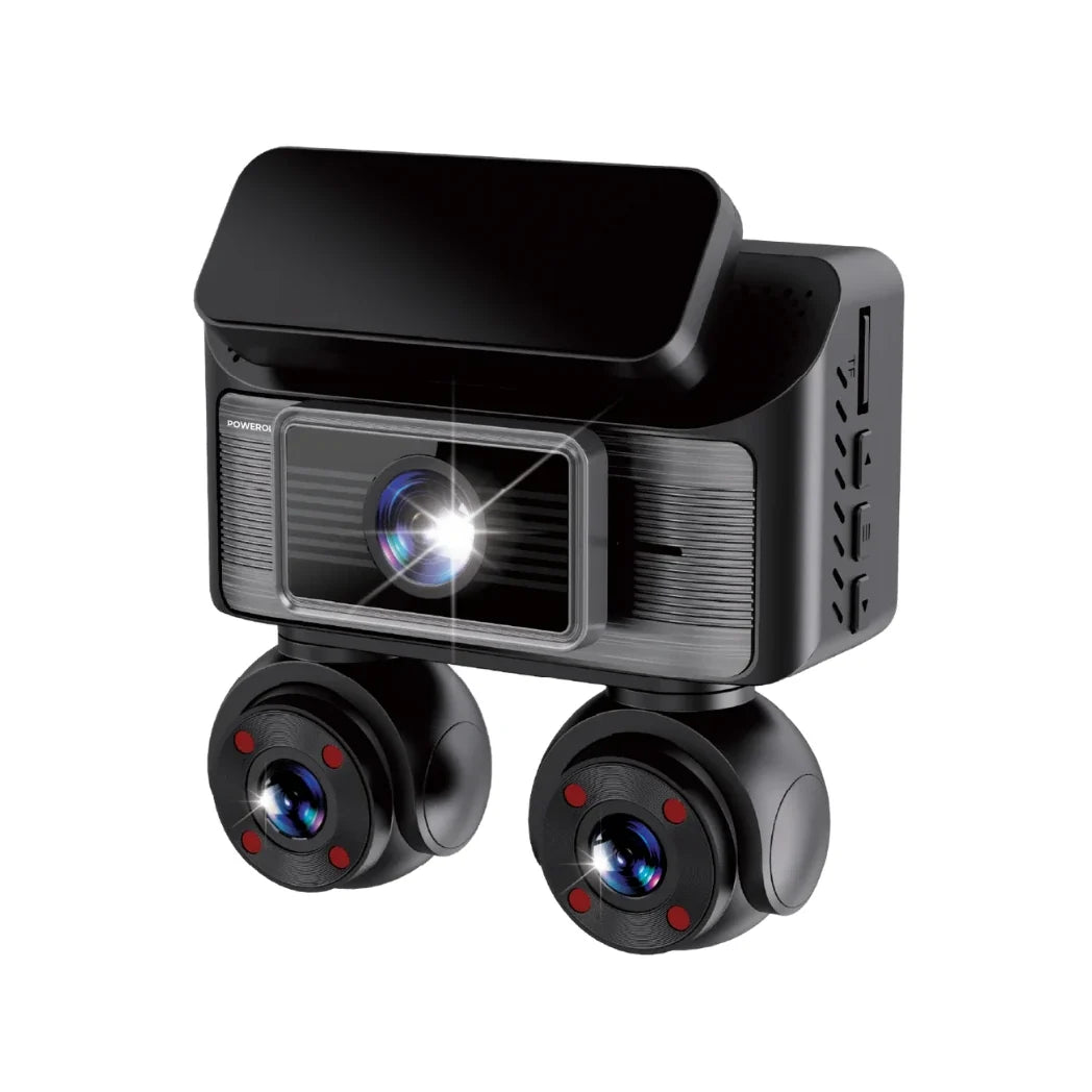 Powerology SENTRA 2K Dash Camera 3 Lens GPS Rear Camera