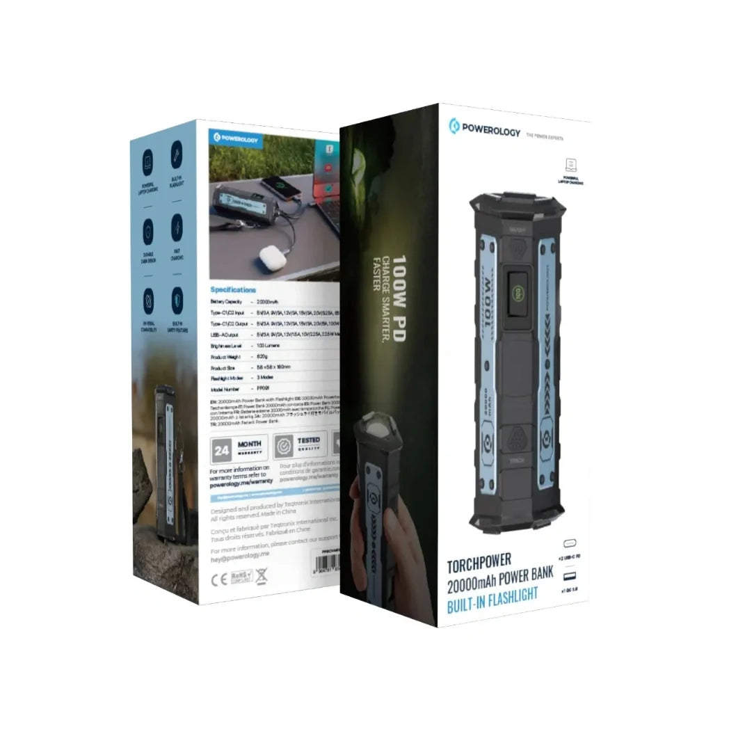 Powerology TorchPower 20000mAh Power Bank 100W USB-C – Image 4