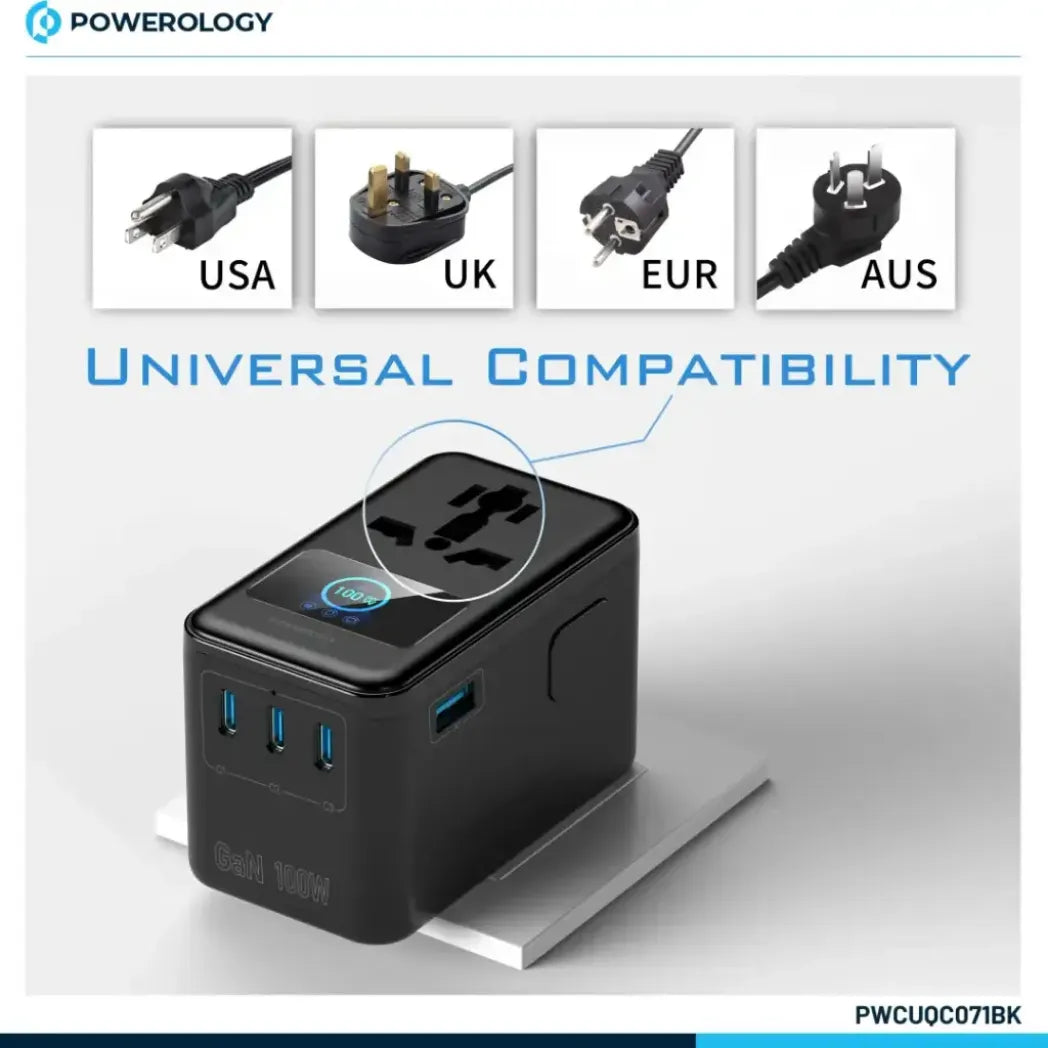 Powerology Voltvoya GaN Travel Adapter 100W with TFT Display – Image 7