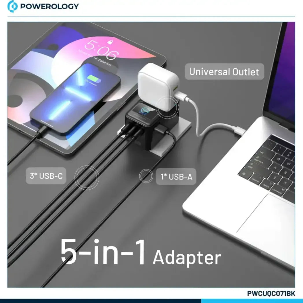 Powerology Voltvoya GaN Travel Adapter 100W with TFT Display – Image 5