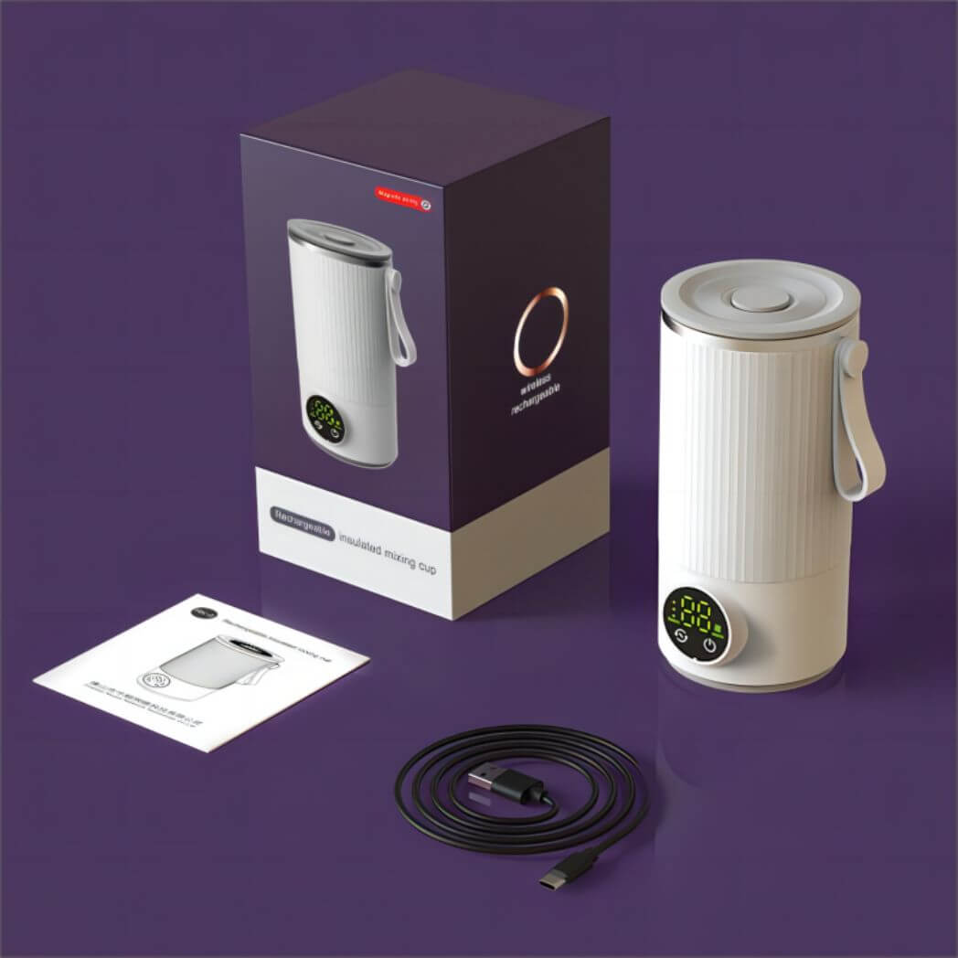 Rechargeable Insulated Mixing Cup – Stainless Steel Coffee Cup – Image 5