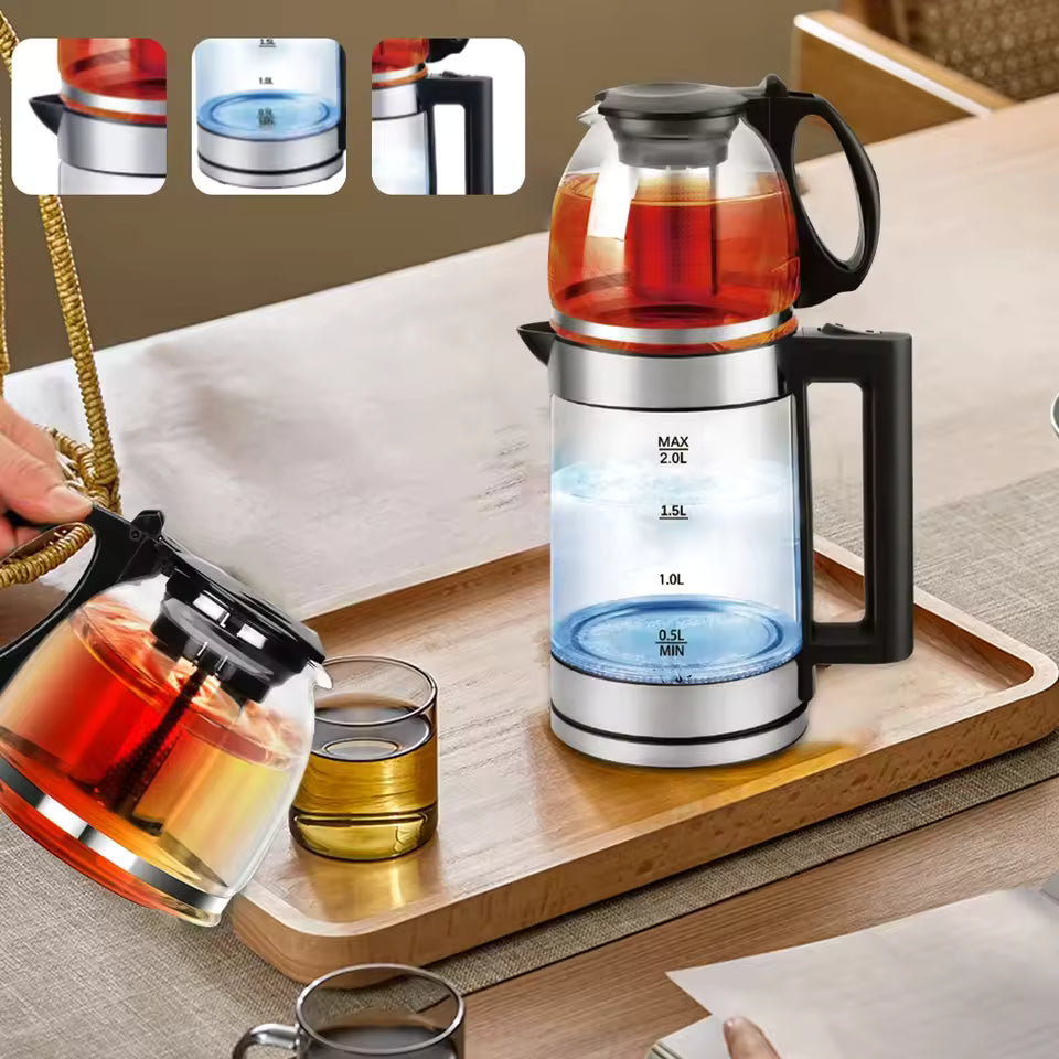 Double Pot Electric Tea Maker – 2.5L Kettle + 1L Teapot – 2000 W – Image 4