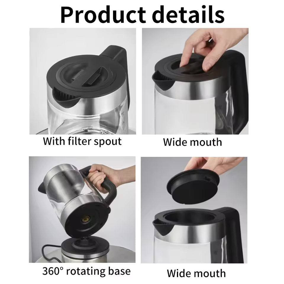 Double Pot Electric Tea Maker – 2.5L Kettle + 1L Teapot – 2000 W – Image 7