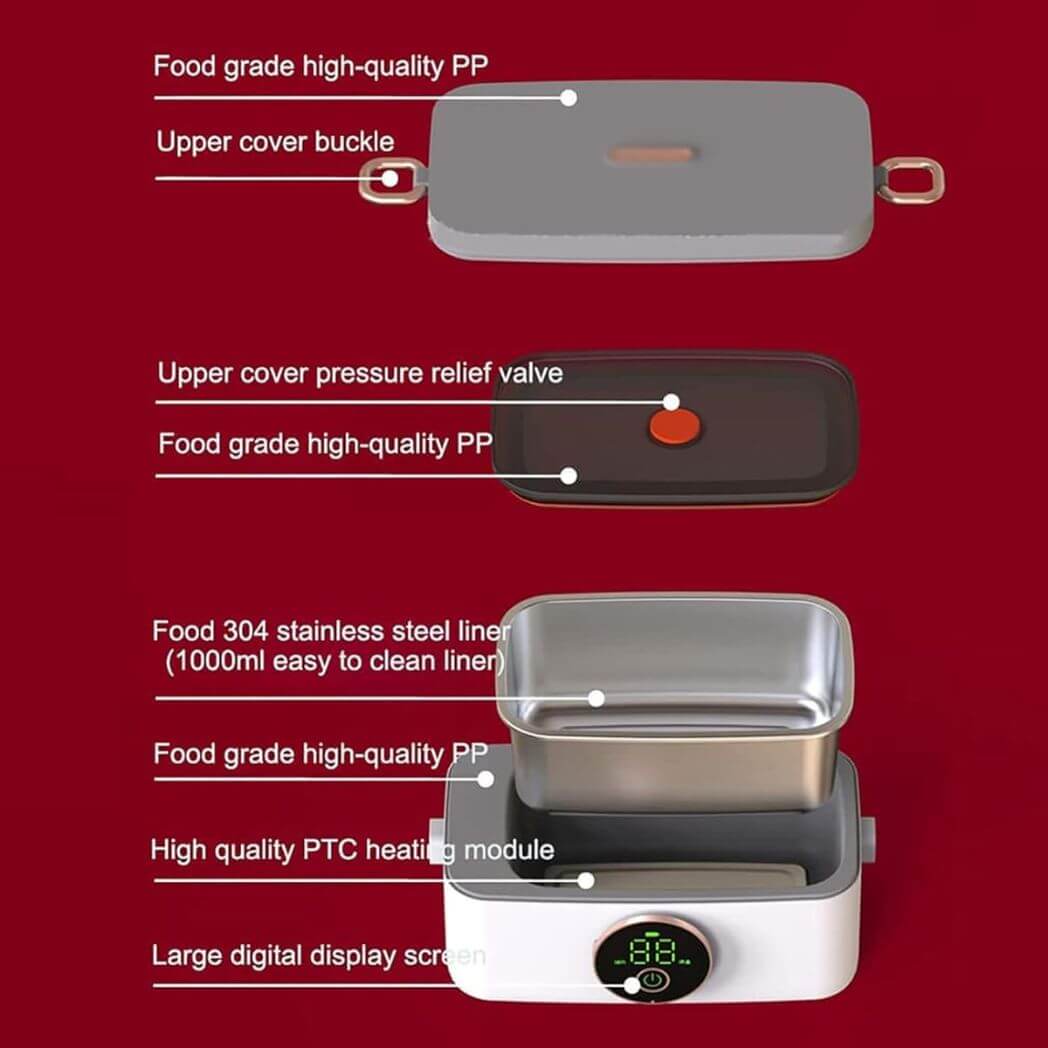 Self Heating Rechargeable Lunch Box – 5-Gear Heating Function – Image 4