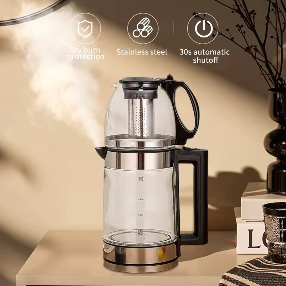 Double Pot Electric Tea Maker – 2.5L Kettle + 1L Teapot – 2000 W – Image 8