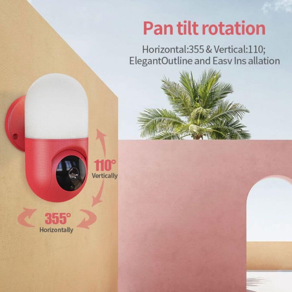 Smart Snap Wall Lamp Outdoor Motion Camera HD 2MP 1080p – Image 3
