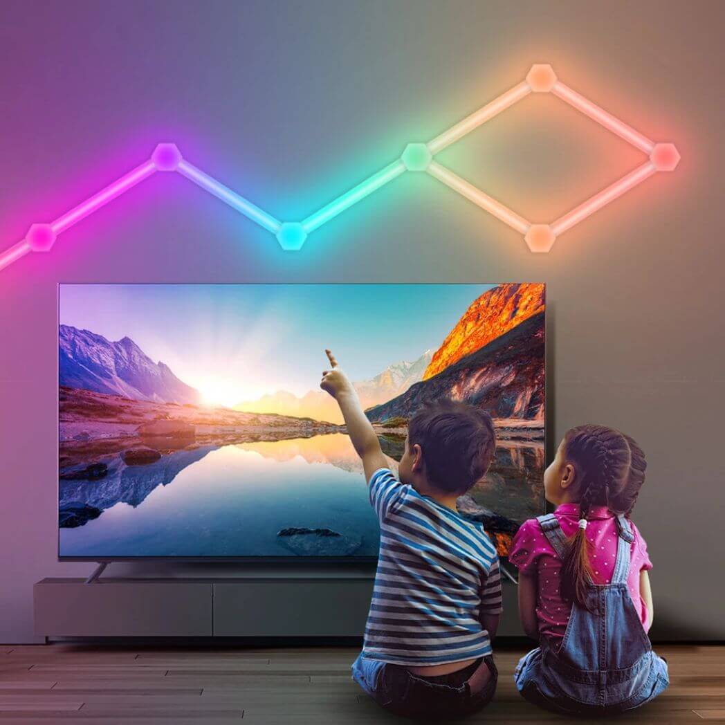 Smart Wall Light – LED Light Bars 3D Hexagon Lights with Alexa – Image 2