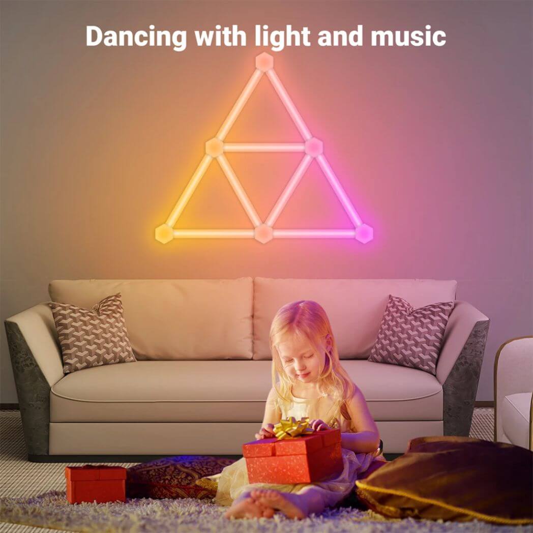 Smart Wall Light – LED Light Bars 3D Hexagon Lights with Alexa – Image 3