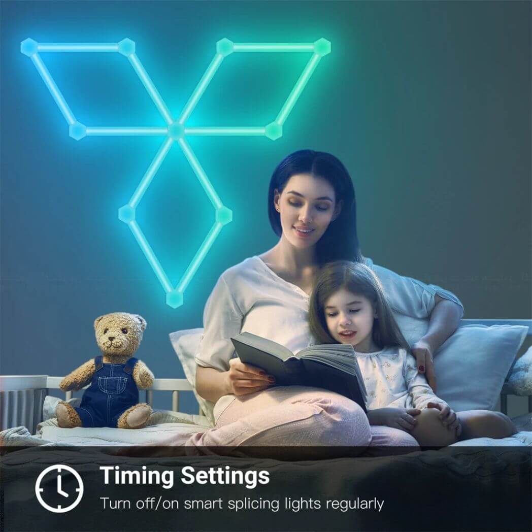 Smart Wall Light – LED Light Bars 3D Hexagon Lights with Alexa – Image 4
