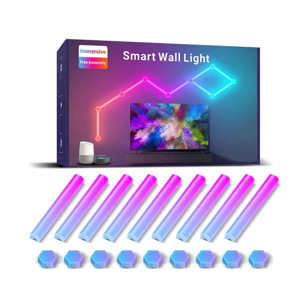 Smart Wall Light – LED Light Bars 3D Hexagon Lights with Alexa