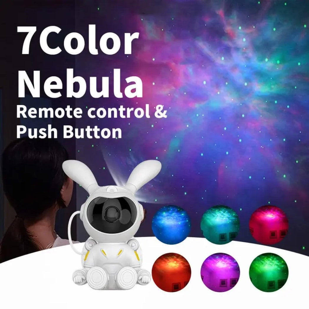 Starry Sky Moon Bunny Astronaut Projector Lamp Nebula Night – Image 3