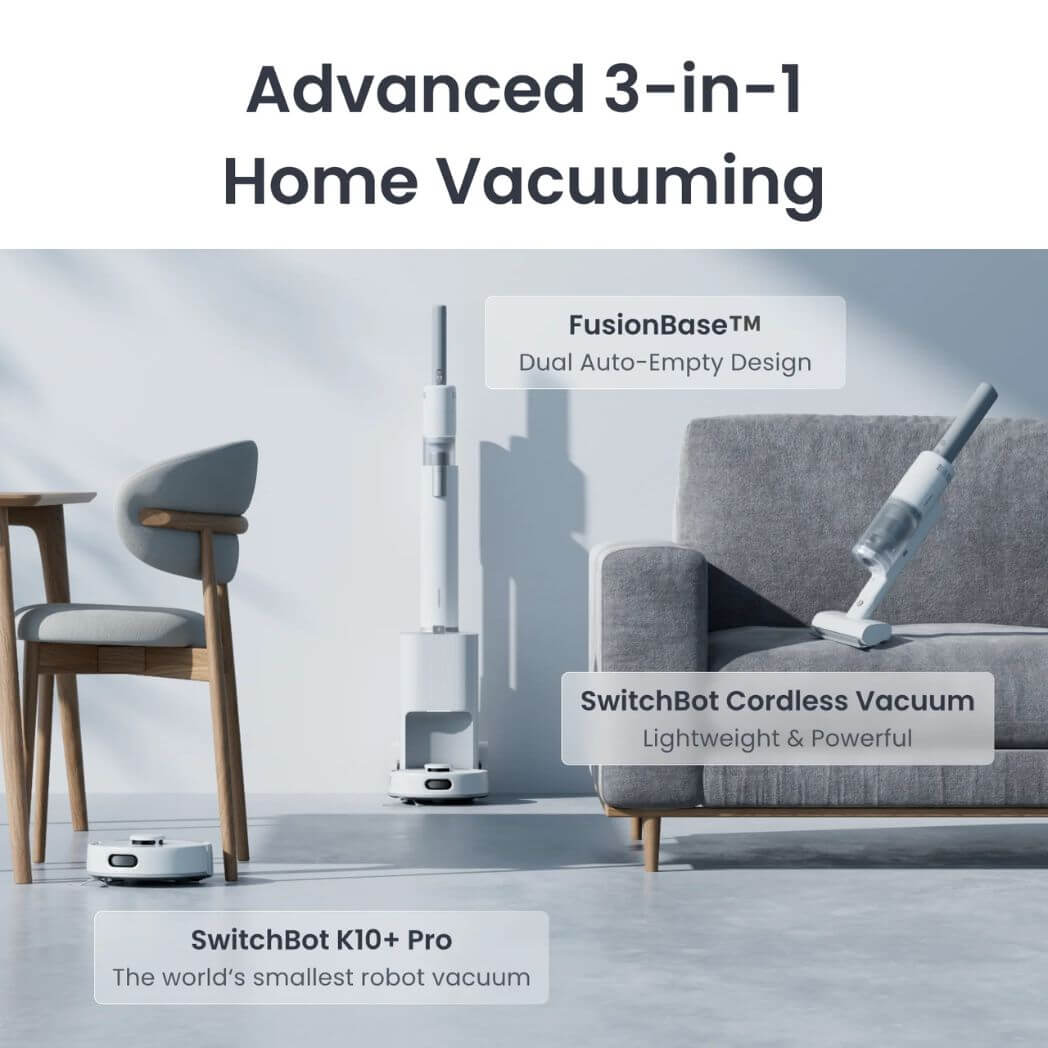 SwitchBot Robot Vacuum & Cordless Vacuum Cleaner K10+ Pro Combo – Image 2