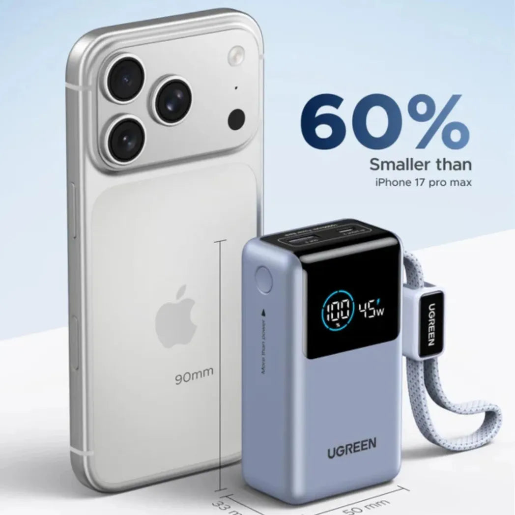 UGREEN 10000mAh 55W Nexode Pro Smart Digital Display Mini Power Bank – Image 6