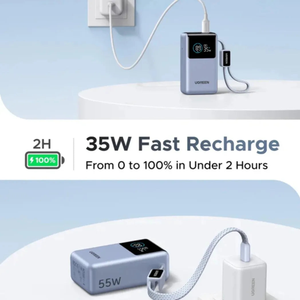 UGREEN 10000mAh 55W Nexode Pro Smart Digital Display Mini Power Bank – Image 3