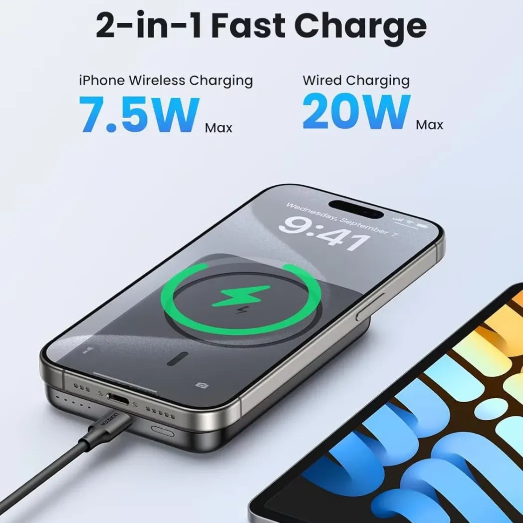 UGREEN 10000mAh MagSafe Power Bank 20W – Space Gray – Image 3