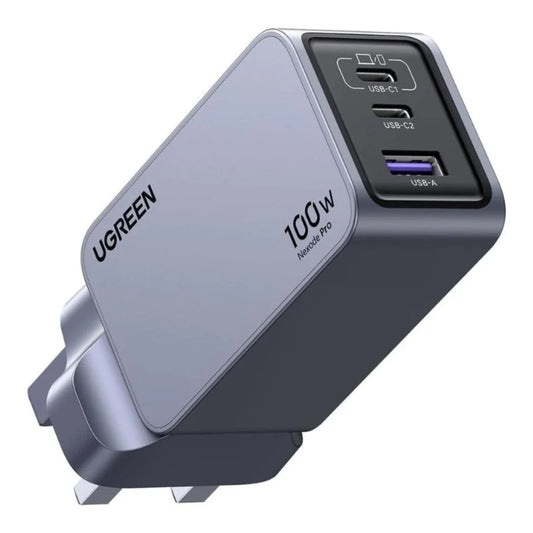 UGREEN Nexode Pro 100W GaN Fast Charger 3-Port USB-C PD Charger – 1.5M USB-C Cable