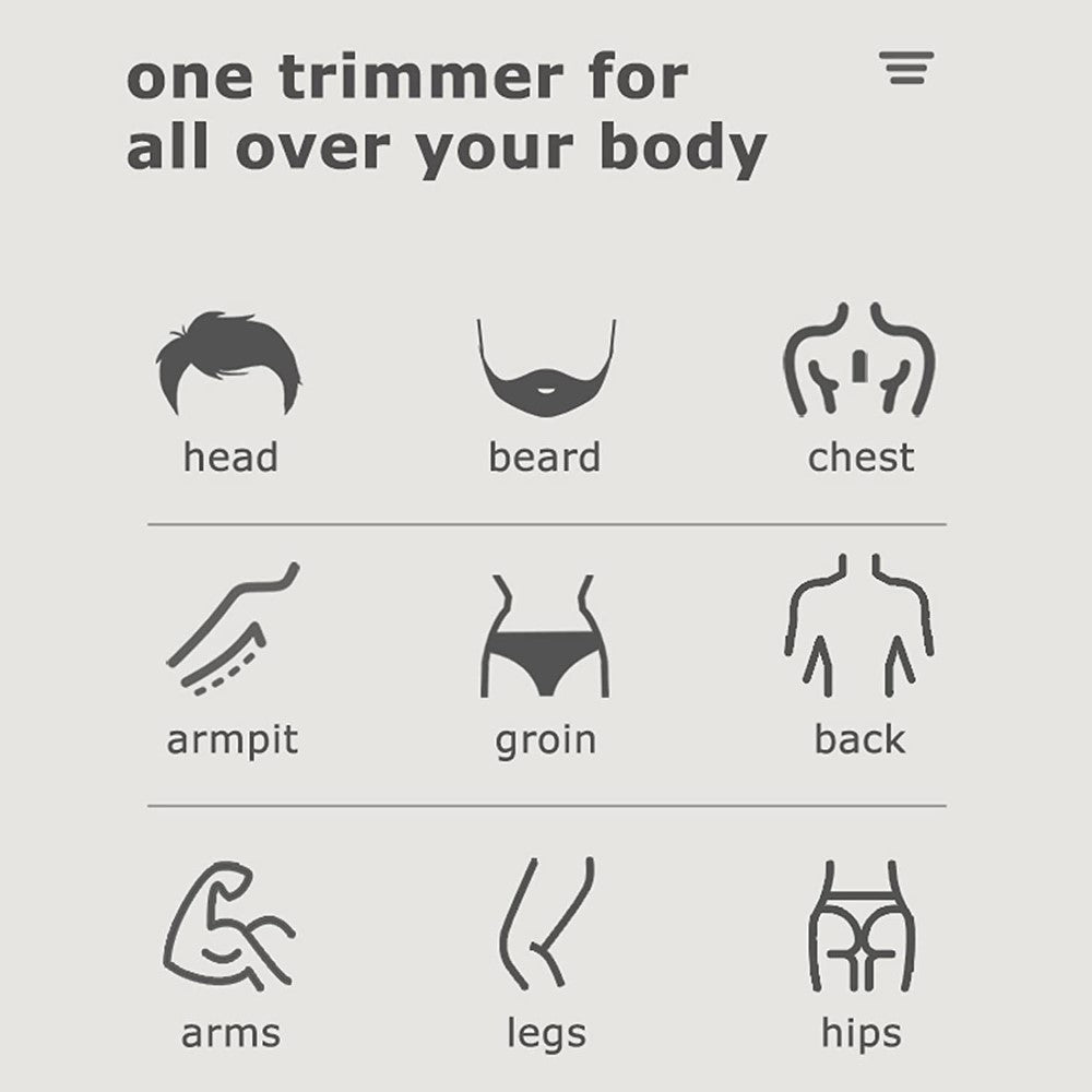 Rechargeable Waterproof Trimmer for Body & Groin Hairs LED Display – Image 6