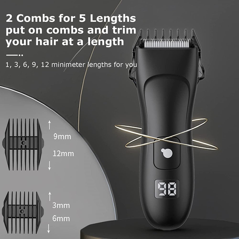 Rechargeable Waterproof Trimmer for Body & Groin Hairs LED Display – Image 2