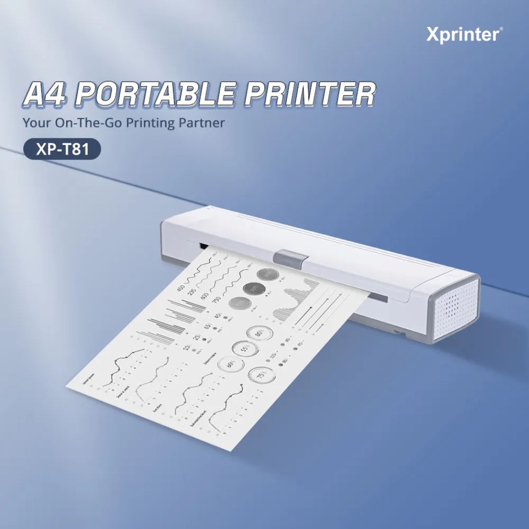 Xprinter XP-T81 High Resolution Mini Portable Thermal Transfer Printer – Image 3