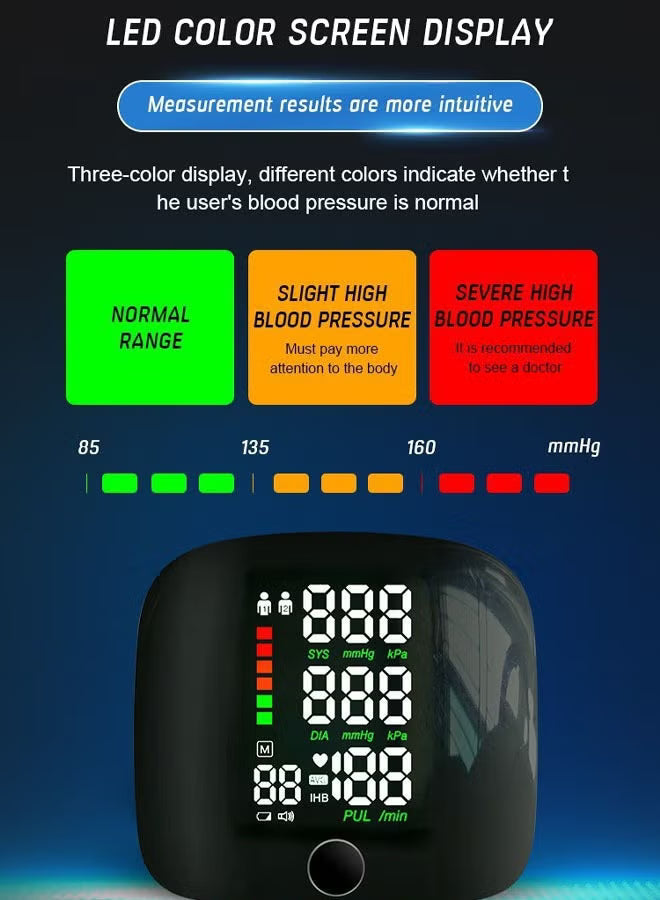 Blood Pressure Monitor Dual Users x99 Readings – Voice-Enabled LCD Display – Automatic – Image 3