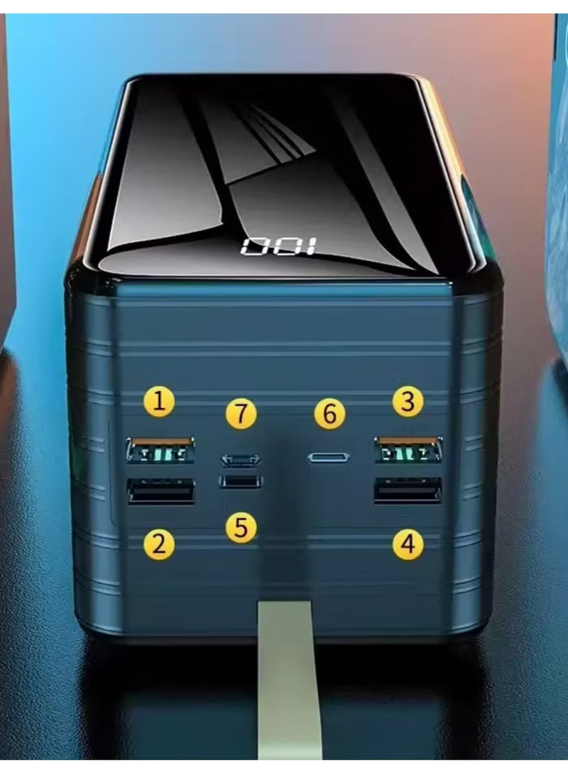 80000mAh – 120000mAh Power Bank with LED Display – Built-in Cable & QUAD USB Ports – Image 2