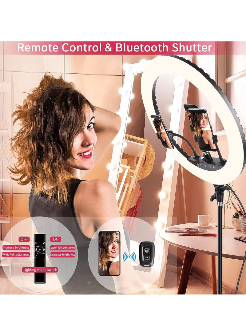 Professional LED Ring Light 14” RL-14 with Remote Control, Tripod & Phone Holder – Image 12