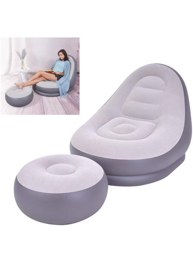 2Pcs Portable Inflatable Sofa Chair Air Pump Outdoor – Indoor – Image 10