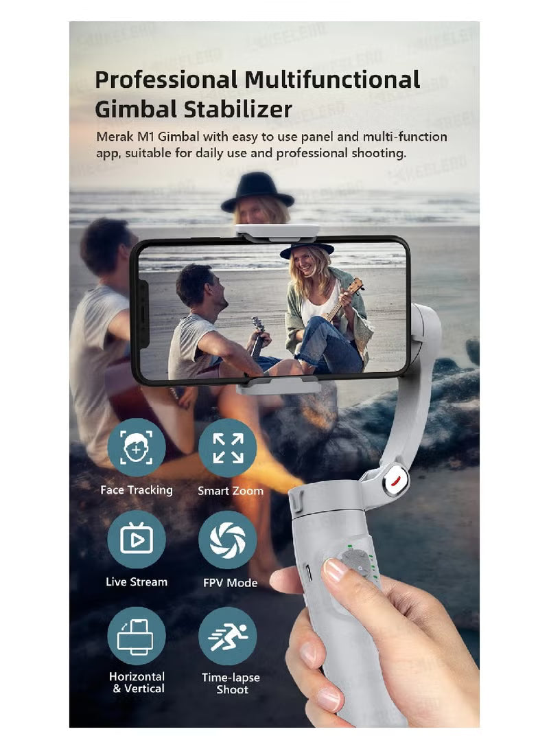 M1 Merak One 3-Axis Smartphone Gimbal Stabilizer – Face Tracking – Image 7