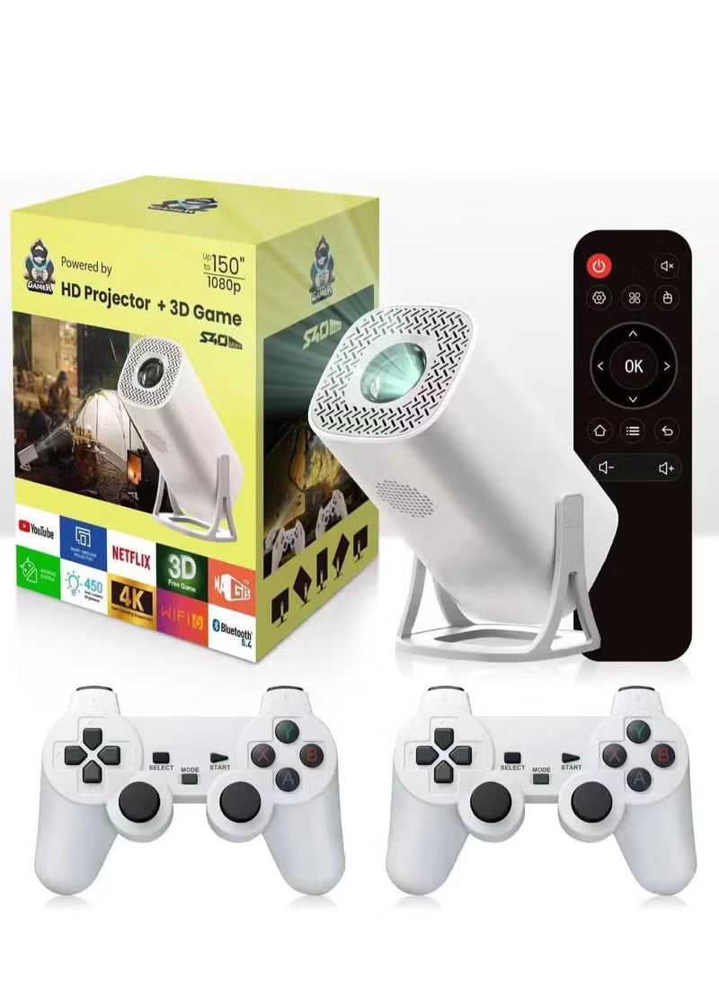 Smart Projector 1080p (4K Support) – Retro Game Console & Home Theater in One