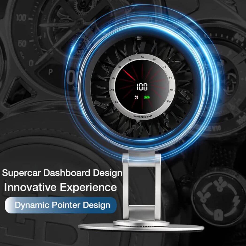 Desktop Fan H6-V8 Metal Desktop Stand Folding Turbo Cooling Cycle Electric Fan – Image 6