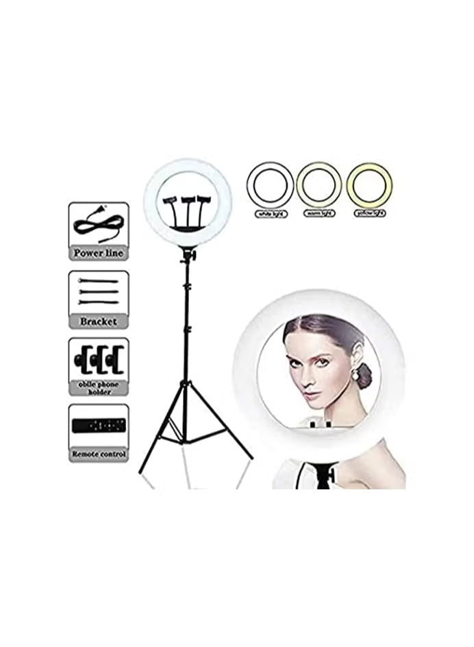 Professional LED Ring Light 18” RL-18 with Remote Control, Tripod & Phone Holder – Image 14