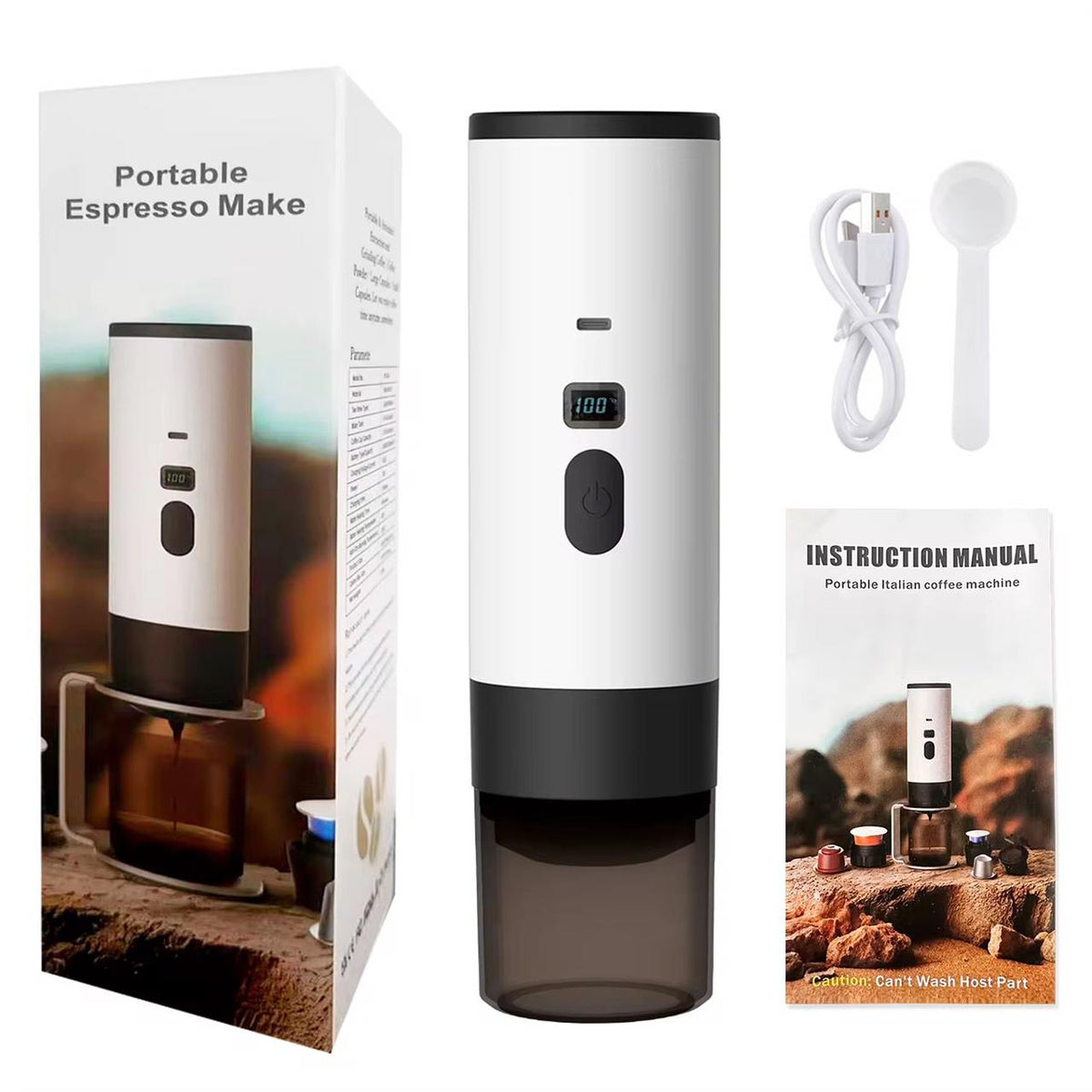 3-in-1 Portable Coffee Maker – Self-Heating Travel Espresso Machine Compatible – Image 8