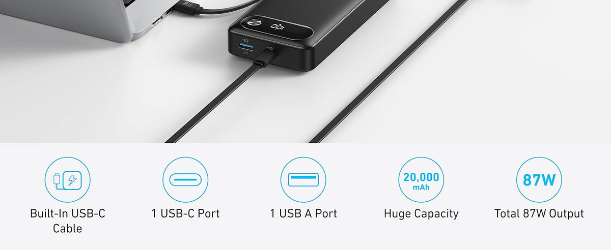 Anker Portable Charger 20K – High-Speed 87W for MacBook, iPhone – Image 5