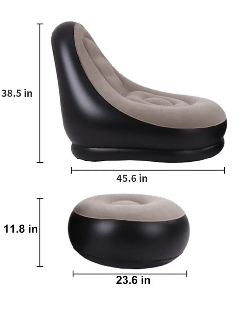 2Pcs Portable Inflatable Sofa Chair Air Pump Outdoor – Indoor – Image 12
